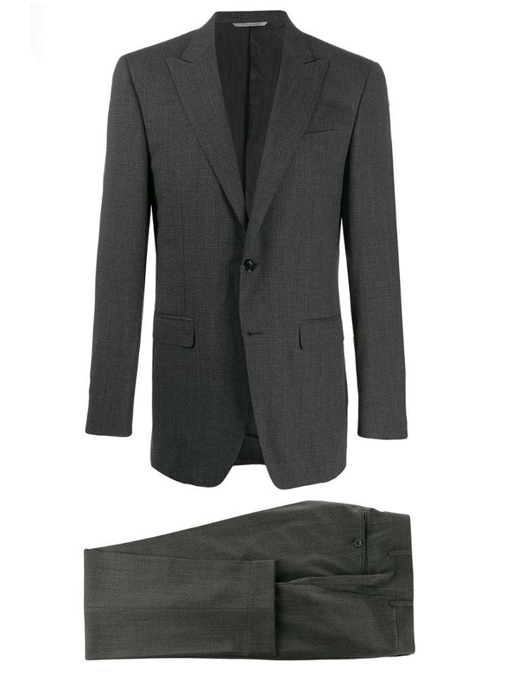 Canali Fitted Single-breasted Suit - Grey