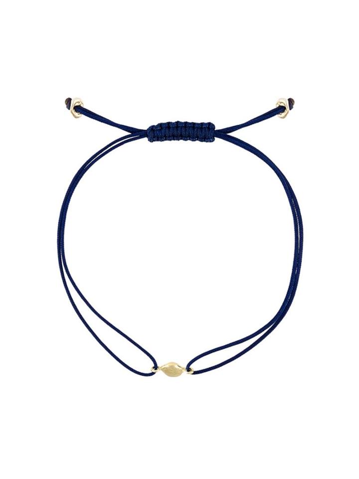 Natasha Collis Handmade 18kt Yellow Gold Nugget Friendship Bracelet, Women's, Blue