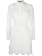 Mcq Alexander Mcqueen Lace Shirt Dress, Women's, Size: 38, Nude/neutrals, Cotton/polyamide/polyester