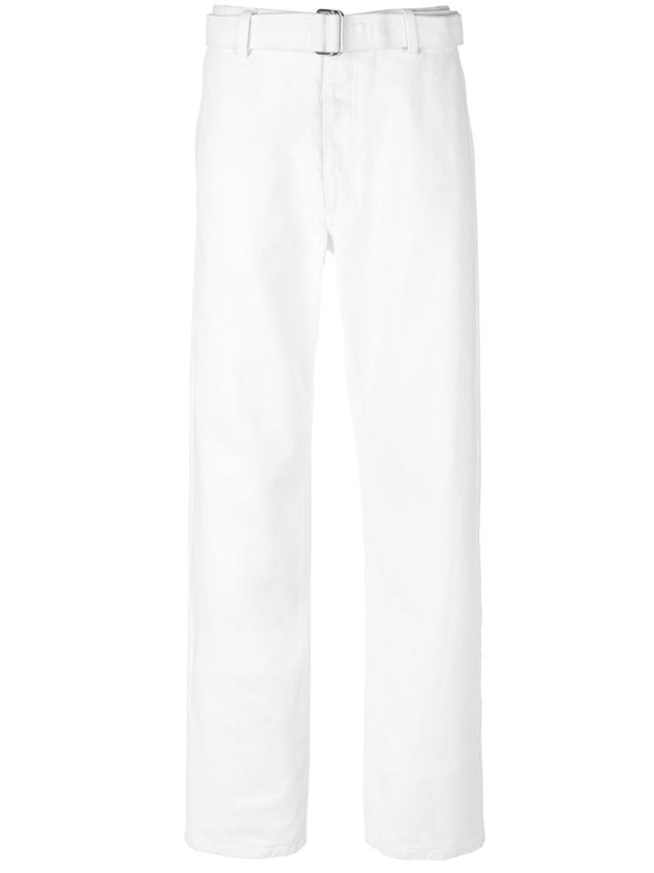 Ami Alexandre Mattiussi Belted Wide-leg Trousers - White