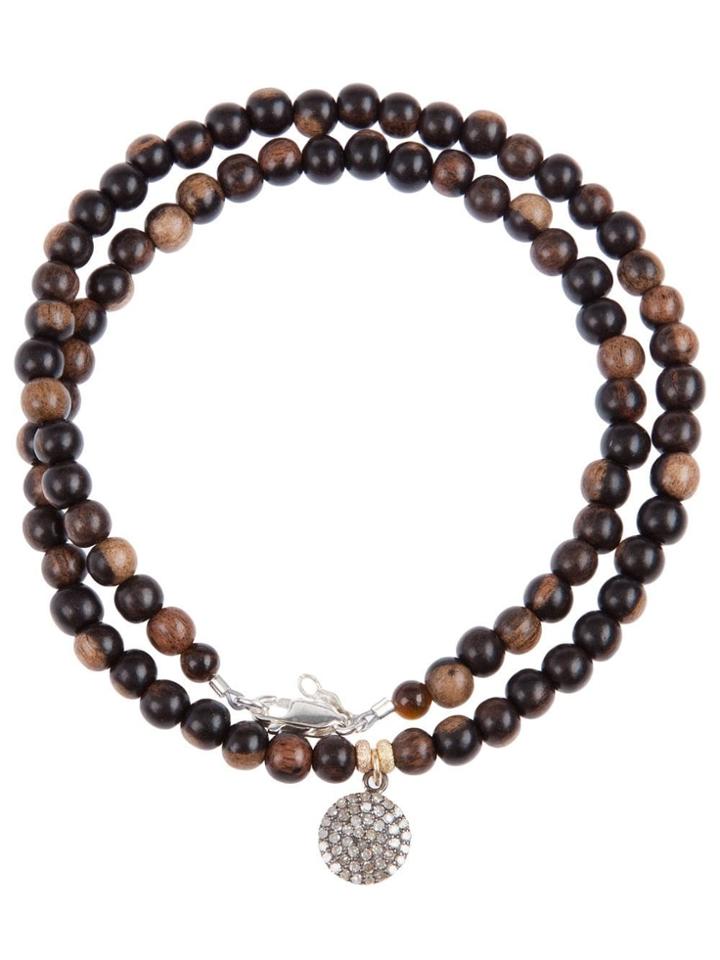 Catherine Michiels Crystal Disc Beaded Necklace - Brown