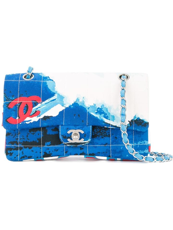 Chanel Vintage Chanel Surf Line Quilted Cc Double Chain Shoulder Bag -