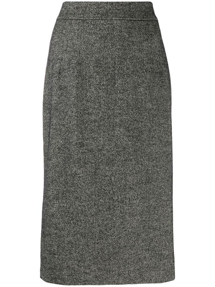 Dolce & Gabbana Fluted Tweed Skirt - Black