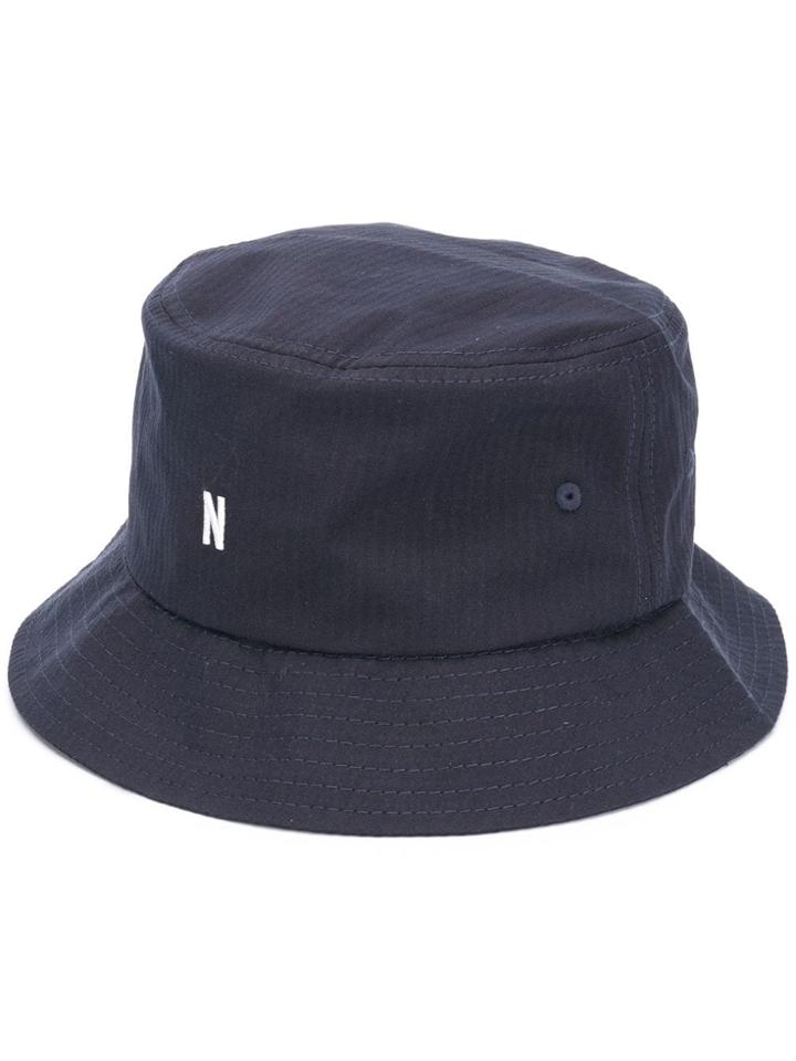 Norse Projects Seersucker Bucket Hat - Blue