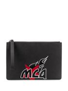 Mcq Alexander Mcqueen Fire Logo Clutch Bag - Black