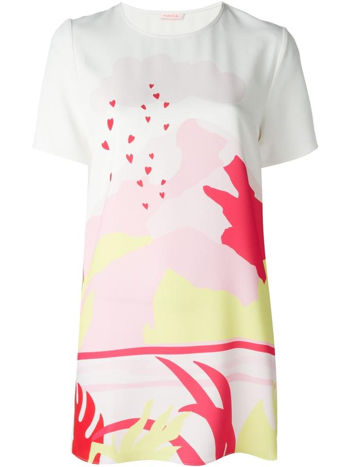 P.a.r.o.s.h. Printed T-shirt Dress, Women's, Size: Small, White, Polyester