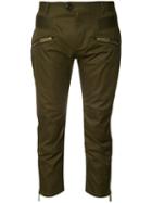 Dsquared2 - Cropped Rib Detail Trousers - Women - Cotton - 40, Women's, Green, Cotton