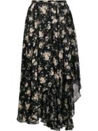 Michael Kors Collection Floral Print Skirt - Black