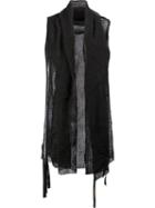 Cedric Jacquemyn Knitted Shawl Collar Gilet, Men's, Black, Linen/flax