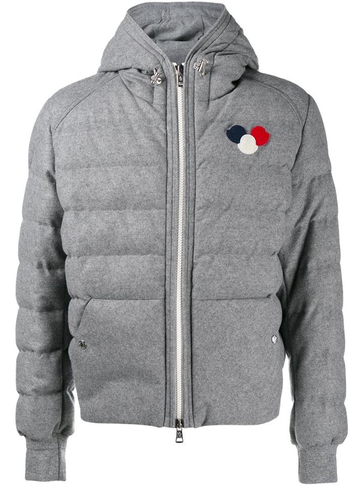 Moncler 'asperge' Coat, Men's, Size: 2, Grey, Feather Down/polyamide/polyester/wool