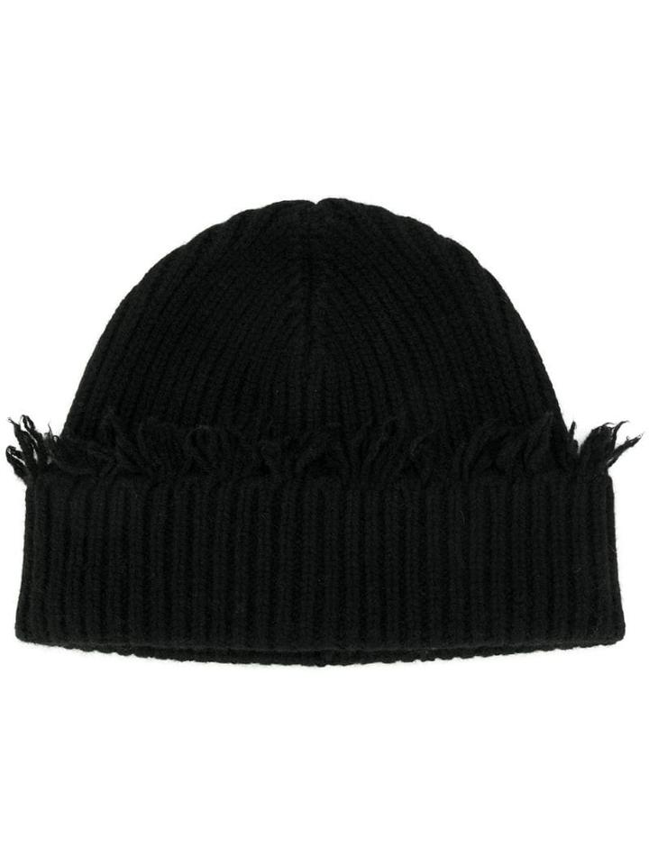 Alanui Frayed Edges Beanie - Black