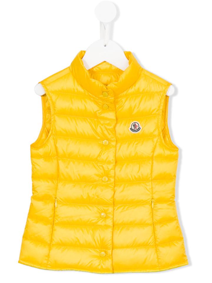 Moncler Kids Liane Padded Gillet, Toddler Girl's, Size: 5 Yrs, Yellow/orange