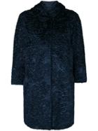 's Max Mara - Textured Hooded Coat - Women - Cotton/polyamide/polyester/acetate - 40, Blue, Cotton/polyamide/polyester/acetate
