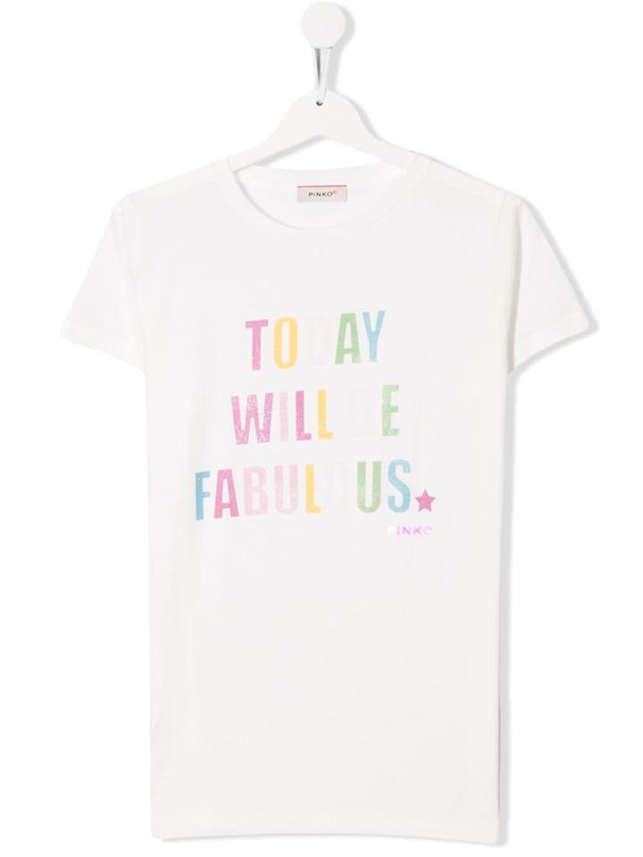 Pinko Kids Printed T-shirt - White