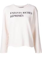 Enfants Riches Deprimes Logo Print Sweatshirt, Women's, Size: Xs, White, Cotton