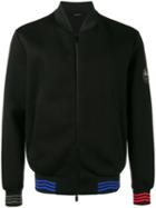 Fendi Monster Face Patch Track Jacket, Men's, Size: 52, Black, Viscose/lamb Skin/polyester/cotton