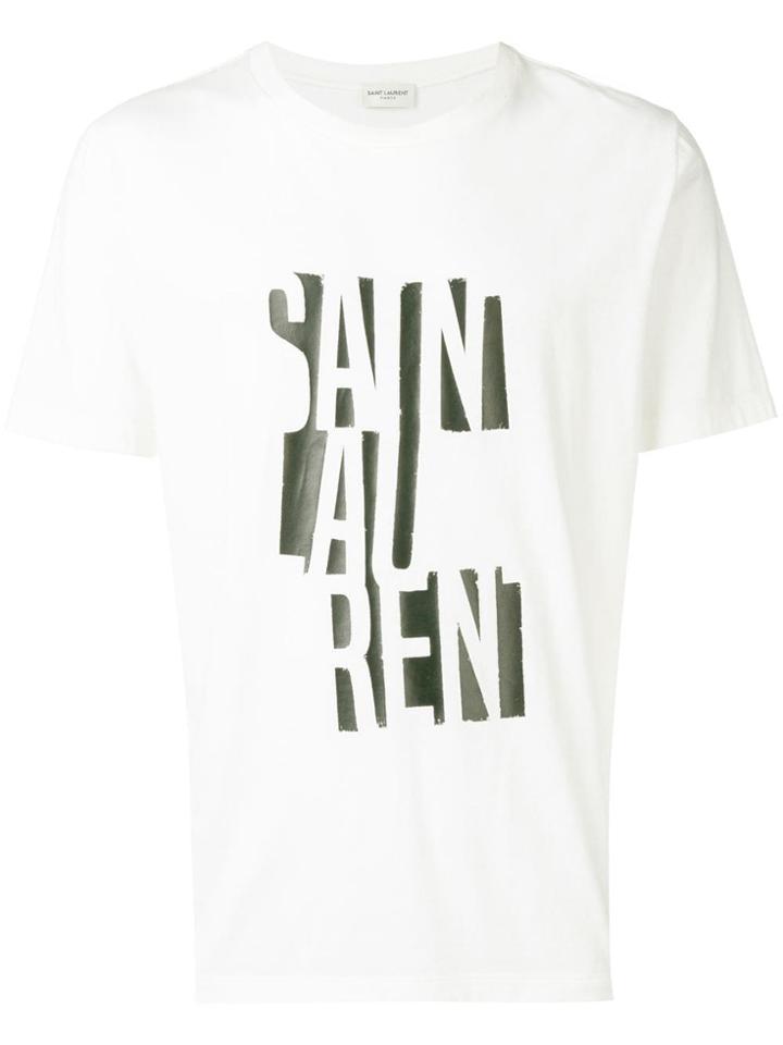 Saint Laurent Deconstructed Logo T-shirt - White
