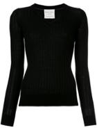 Forte Forte V-neck Ribbed Sweater - Black