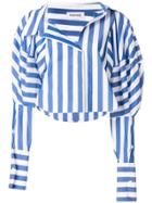 Monse Striped Cropped Shirt - Blue