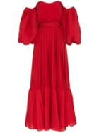 Johanna Ortiz Señora Maria Rosa Red Silk-blend Dress