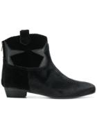 Marc Ellis Velvet Western Boots - Black