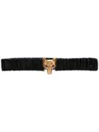 Gucci - Fox Buckle Belt - Women - Silk/leather/metal - 70, Black, Silk/leather/metal