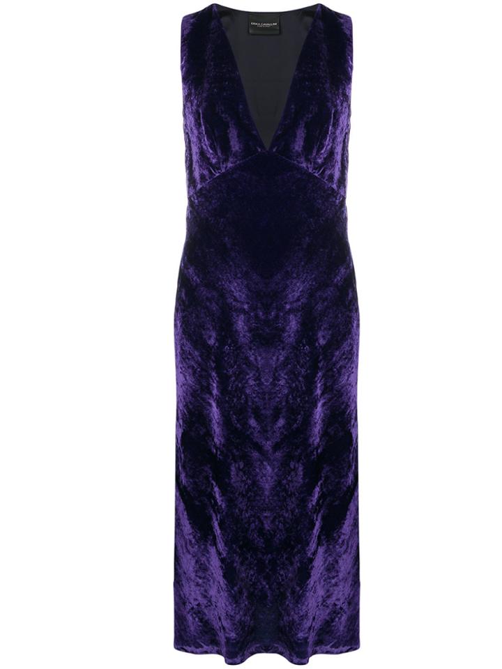 Erika Cavallini Velvet Midi Dress - Pink & Purple