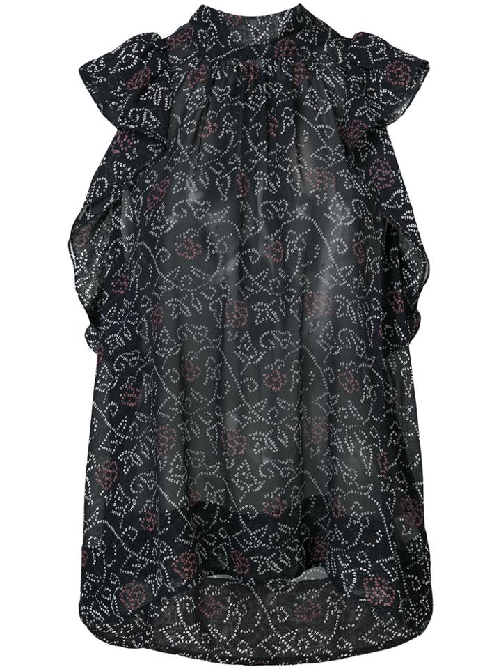 Ulla Johnson High Neck Ruffle Blouse - Blue
