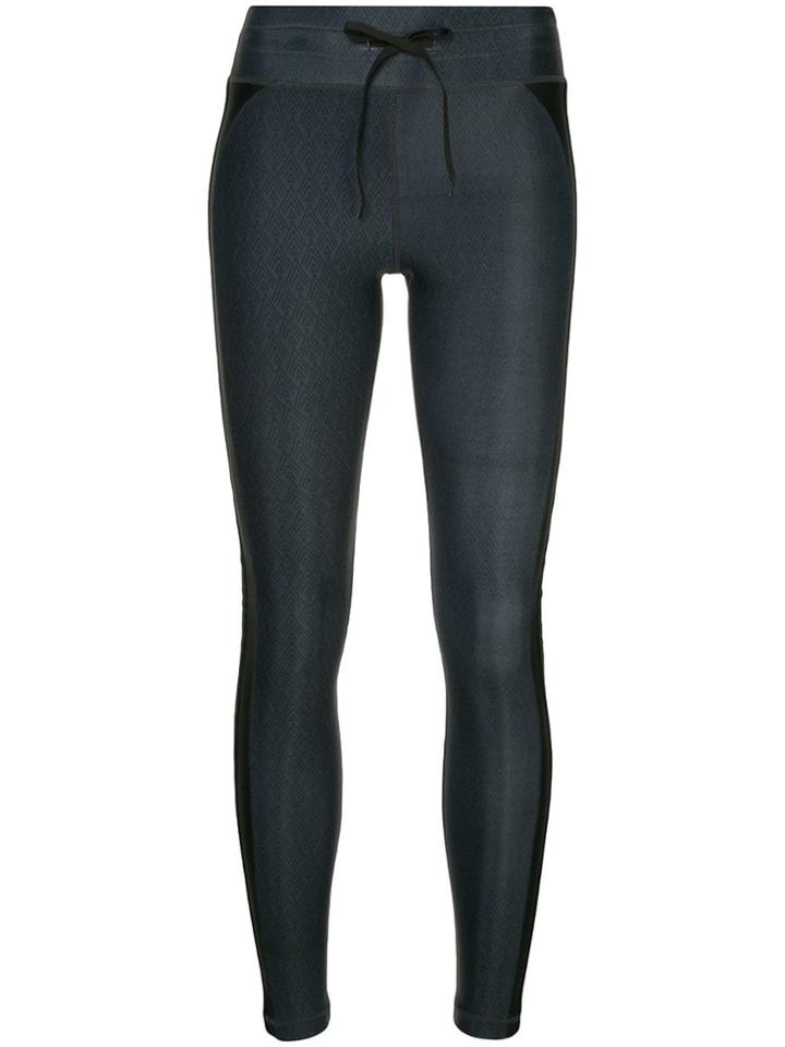 The Upside Side Strap Print Leggings - Blue