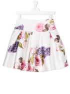 Monnalisa Chic Tuscan Garden Print Skirt - White