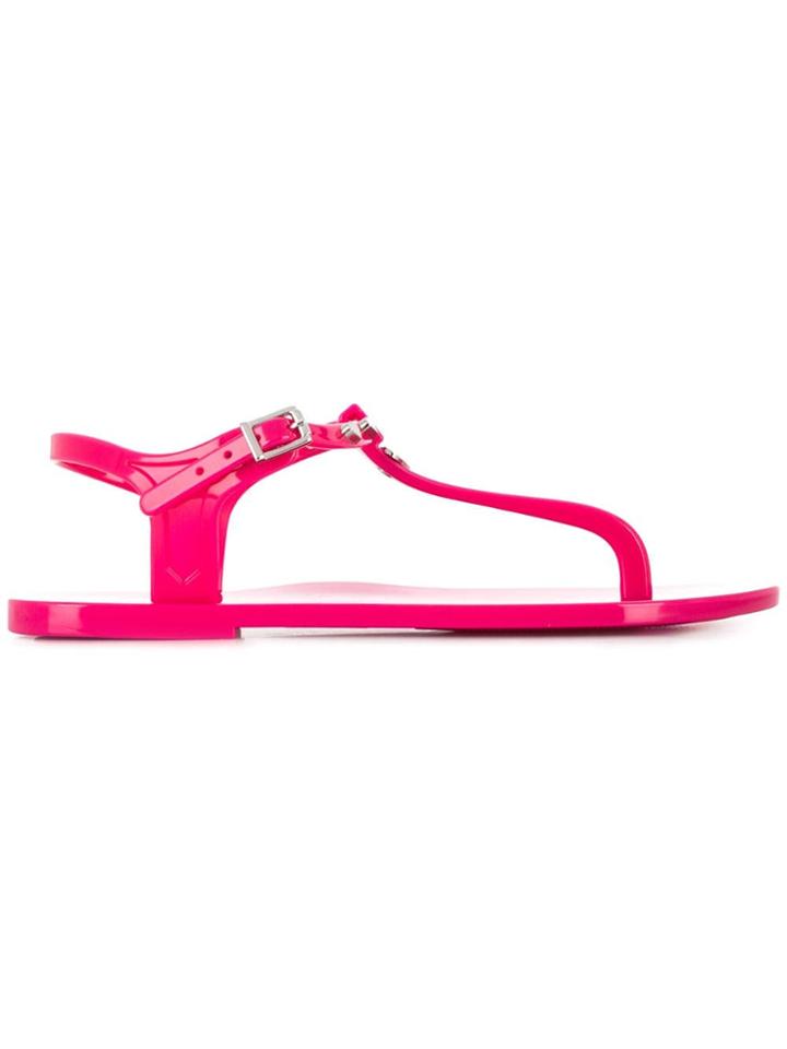Love Moschino Heart Thong-strap Sandals - Pink