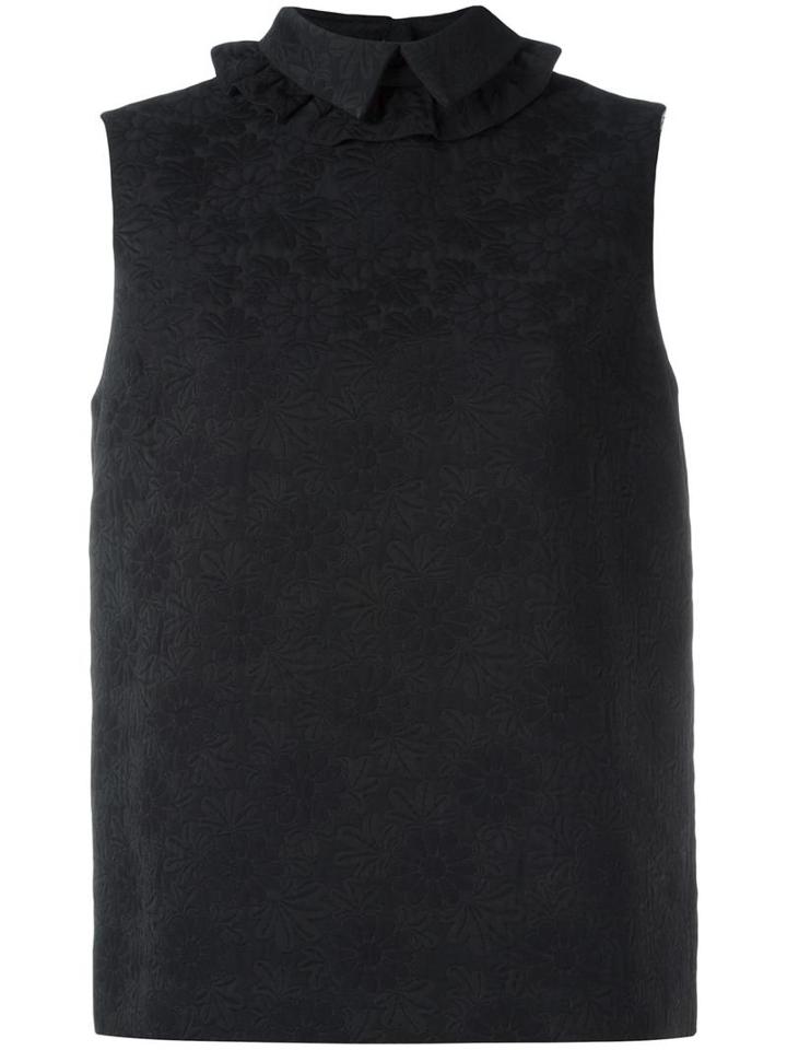 Simone Rocha Floral Jacquard Sleeveless Blouse, Women's, Size: 10, Black, Cotton/polyester