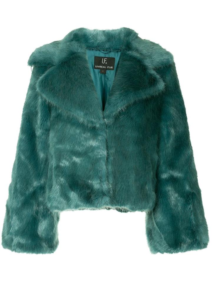 Unreal Fur Madam Butterfly Jacket - Green