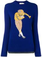 Coach Football Intarsia Sweater - Blue