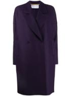 Harris Wharf London Straight Double-breasted Coat - Purple