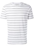Officine Generale Stripy T-shirt, Men's, Size: Large, White, Cotton