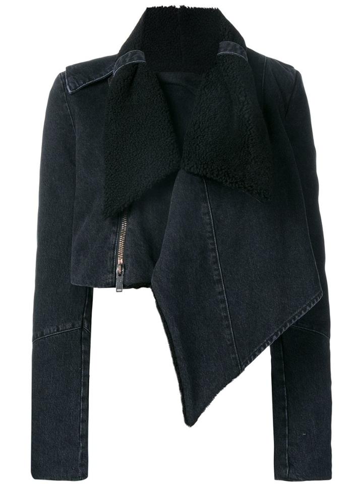 Unravel Project Draped Denim Jacket - Black