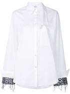 Aviù Metallic Cuff Detail Shirt - White