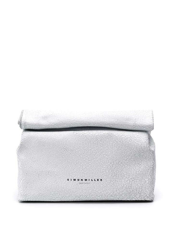 Simon Miller White Logo Clutch Bag