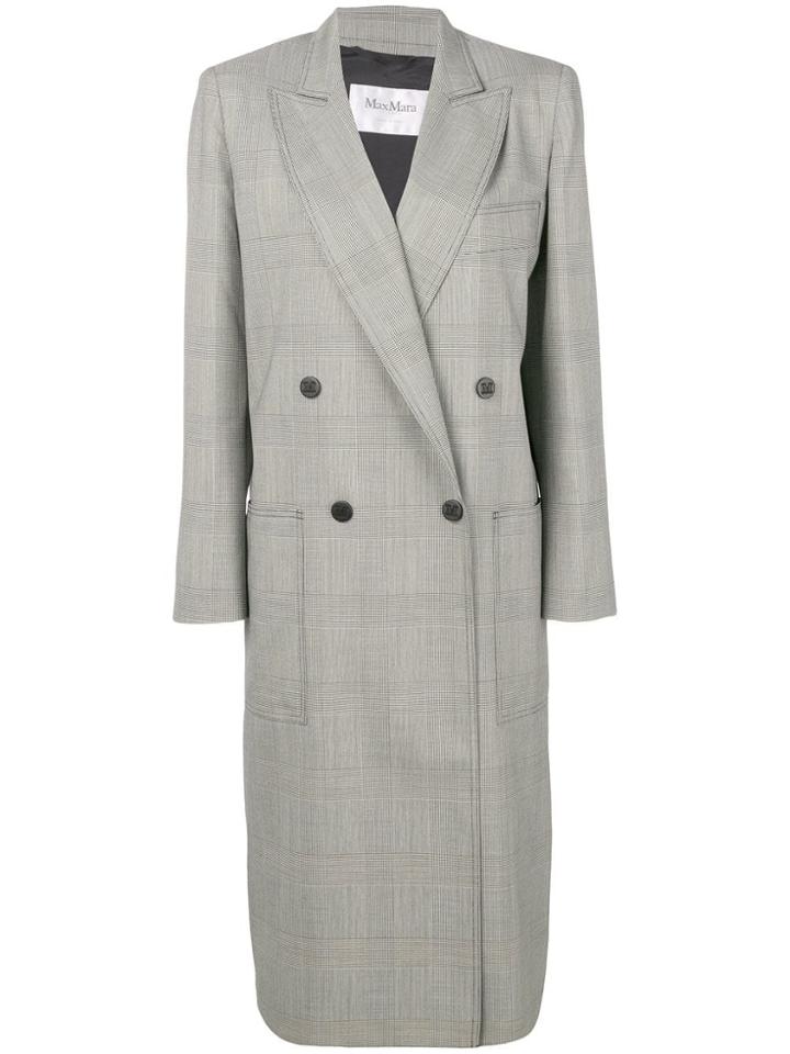 Max Mara Glen Check Coat - Grey