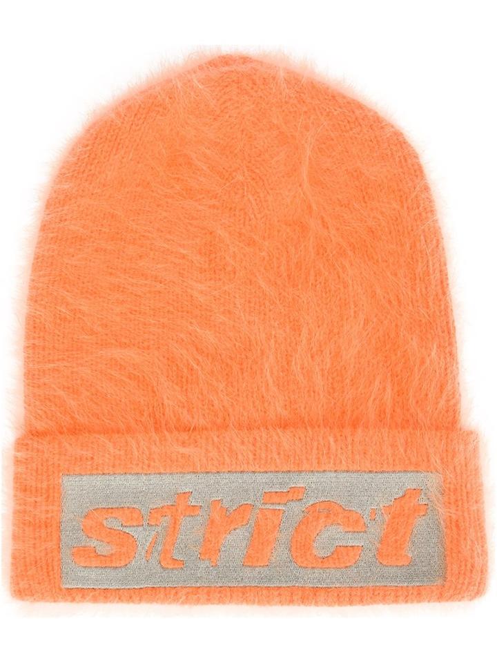 Alexander Wang Strict Knitted Beanie, Women's, Yellow/orange, Polyamide/angora
