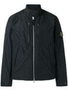 Stone Island Logo Patch Windbreaker Jacket - Black