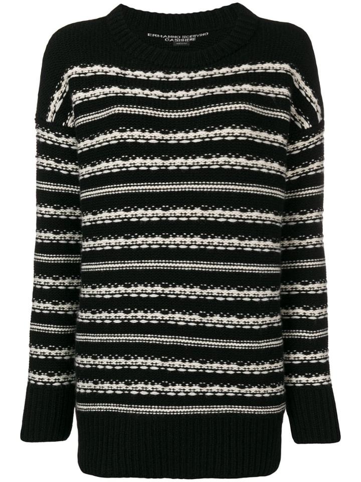 Ermanno Scervino Striped Jumper - Black