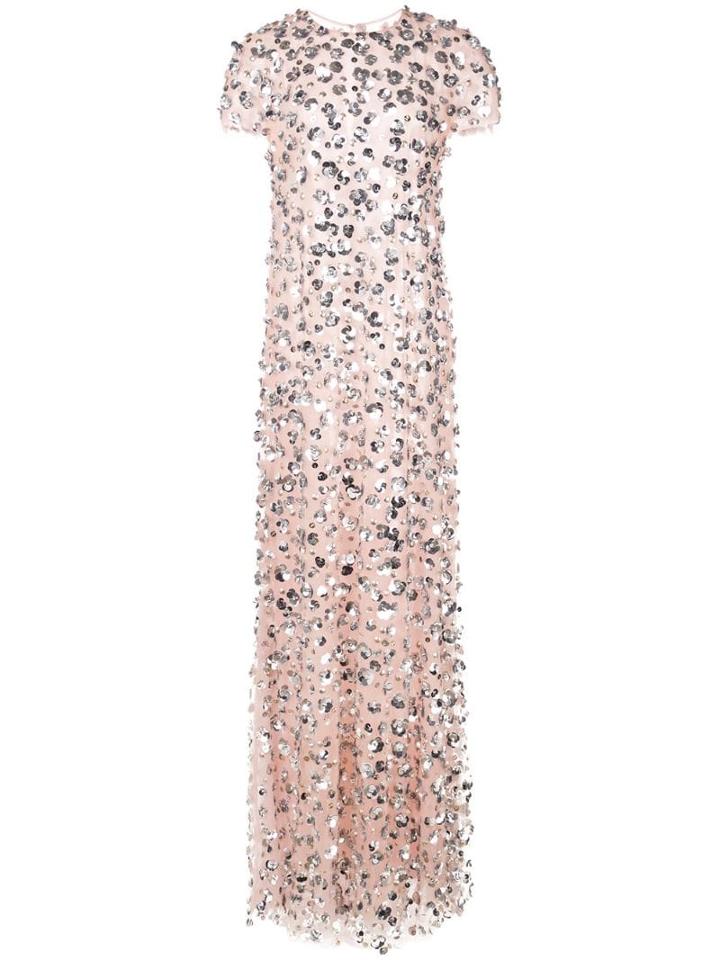 Carolina Herrera Flower Embroidery Gown - Pink