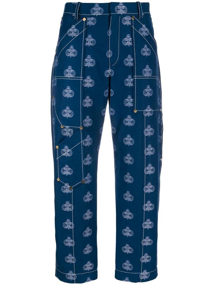 Chloé Printed Emblem Trousers - Blue