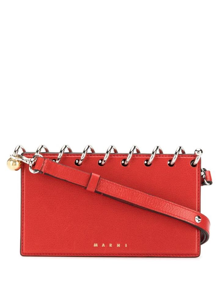 Marni Gold-tone Detail Clutch Bag - Red