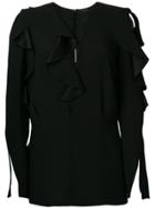 Versace Ruffle-trimmed Blouse - Black