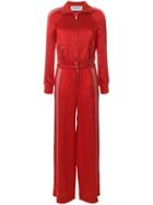 Valentino Side Stripe Zip Jumpsuit - Red