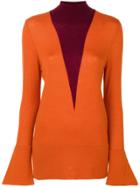 Erika Cavallini Flared Knit Sweater - Yellow & Orange