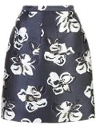 Adam Lippes Jacquard Mini Skirt, Women's, Size: 6, Blue, Polyester
